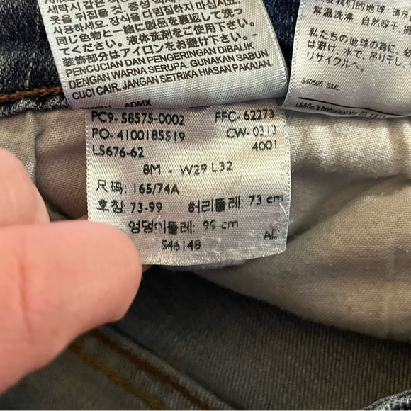 Levi’s Mid Rise Skinny Denim Jeans Indigo 8M - Picture 5 of 7